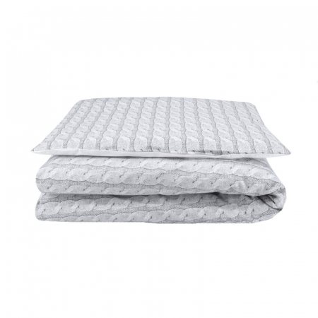Accesorii camera bebe - Set lenjerie de pat 5 piese 135 x 100 cm MimiNu 406858-1, Gri