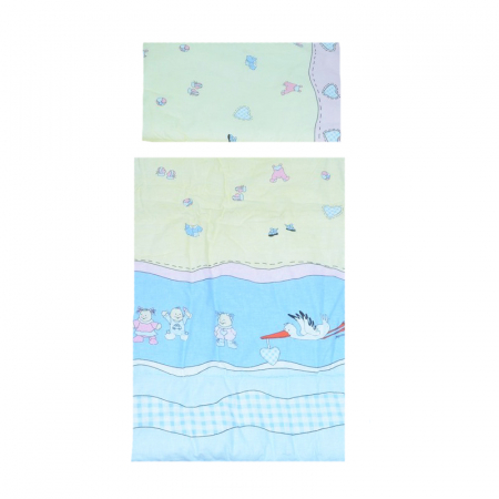 Accesorii camera bebe - Set lenjerie de pat 5 piese 120 x 90 cm pentru bebelusi Ankras SLPSB-4, Multicolor