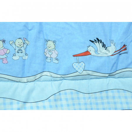 Set lenjerie de pat 5 piese 120 x 90 cm pentru bebelusi Ankras SLPSB-4, Multicolor [1]