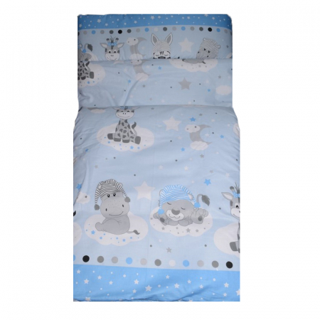 Accesorii camera bebe - Set lenjerie de pat 5 piese 120 x 90 cm pentru bebelusi MimiNu SLMN02, Multicolor
