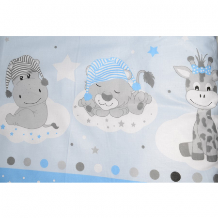 Set lenjerie de pat 5 piese 120 x 90 cm pentru bebelusi MimiNu SLMN02, Multicolor [1]