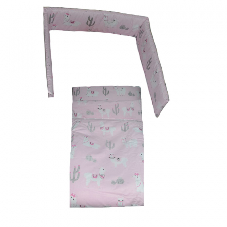Accesorii camera bebe - Set lenjerie de pat 5 piese 120 x 90 cm pentru bebelusi MimiNu SLMN05, Multicolor