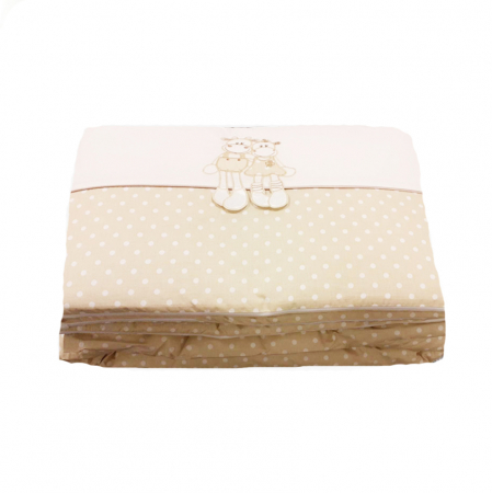Lenjerii de patut - Set lenjerie de pat 5 piese 135 x 100 cm MimiNu 145196-1, Bej