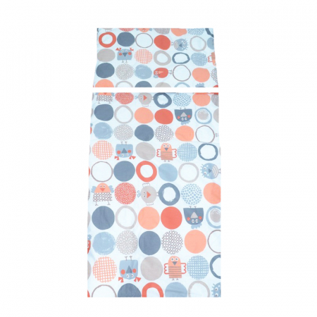 Lenjerii de patut - Set lenjerie de pat 5 piese 135 x 100 cm pentru bebelusi Blanca F39, Multicolor