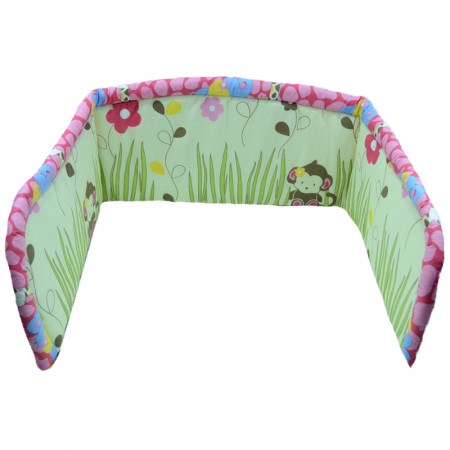 Set lenjerie de pat 5 piese 135 x 100 cm pentru bebelusi IKS 2 Jungle LPIJ6-R, Multicolor [2]
