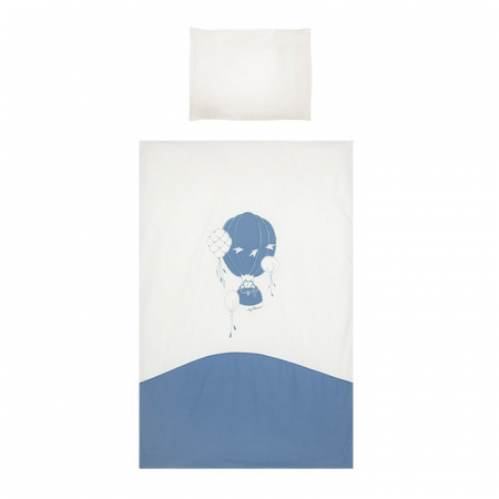 Set lenjerie de pat 5 piese 90 x 120 cm pentru baieti Belisima Baloniki P02-0052, Alb [1]