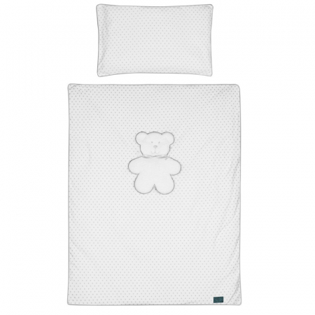 Set lenjerie de pat 5 piese 90 x 120 cm pentru copii Belisima Bialy Mis P01-710, Alb [1]
