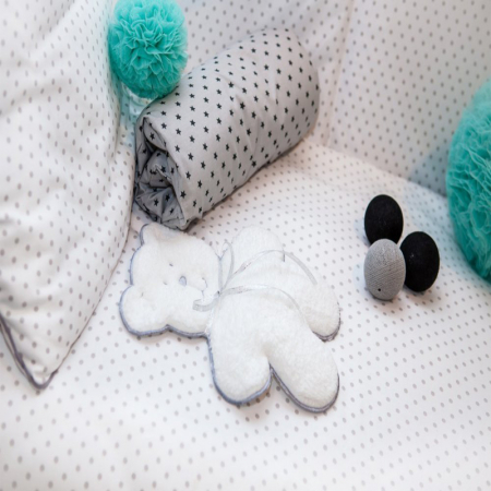 Set lenjerie de pat 5 piese 90 x 120 cm pentru copii Belisima Bialy Mis P01-710, Alb [3]