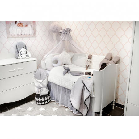 Set lenjerie de pat 5 piese 90 x 120 cm pentru copii Belisima Krolik Sweter P01-754, Crem [3]