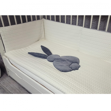 Set lenjerie de pat 5 piese 90 x 120 cm pentru copii Belisima Krolik Sweter P01-754, Crem [1]