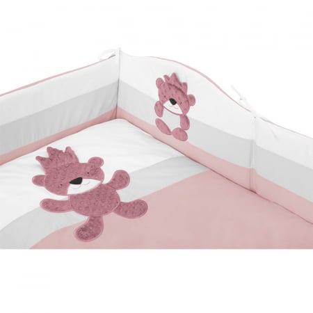Set lenjerie de pat 5 piese 90 x 120 cm pentru fete Belisima Krol Mis P02-0158, Roz [2]