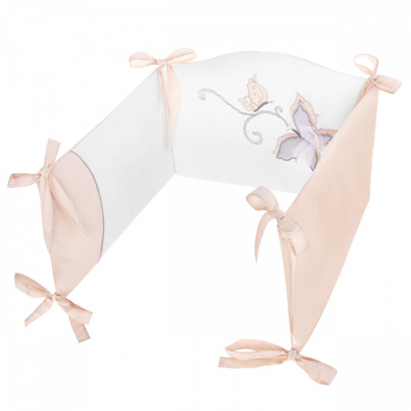 Set lenjerie de pat 5 piese 90 x 120 cm pentru fete Belisima Papilo P02-0440, Alb [2]