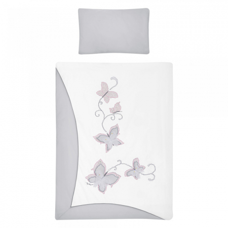 Set lenjerie de pat 5 piese 90 x 120 cm pentru fete Belisima Papilo P02-0441, Multicolor [1]