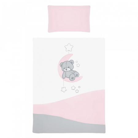 Set lenjerie de pat 5 piese 90 x 120 cm pentru fete Belisima Tedy Bear P02-0030, Roz [1]