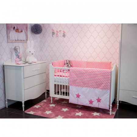 Set lenjerie de pat 5 piese pentru bebelusi Belisima Gwiezdny P01-036R, Multicolor [3]