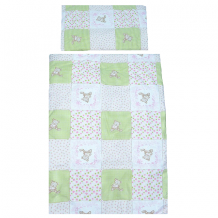 Lenjerii de patut - Set lenjerie de pat 6 piese 100 x 135 cm pentru bebelusi Blanca F35, Multicolor