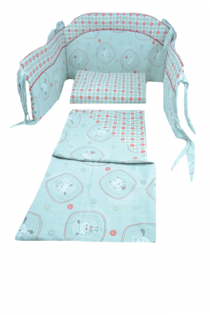 Lenjerii de patut - Set lenjerie de pat 6 piese 100 x 135 cm pentru copii Blanca F/22, Gri
