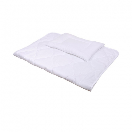 Accesorii camera bebe - Set lenjerie de pat pentru copii pilota si perna 135 x 100 cm Belisima 046A, Alb