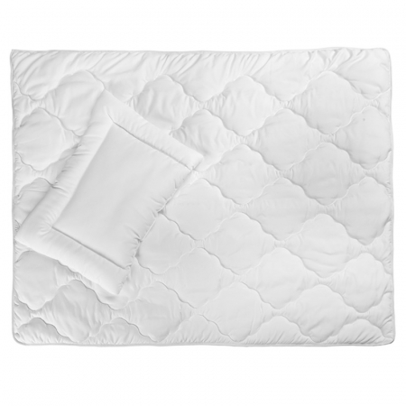 Set lenjerie de pat pentru copii pilota si perna 135 x 100 cm Sensillo 303486, Alb [2]
