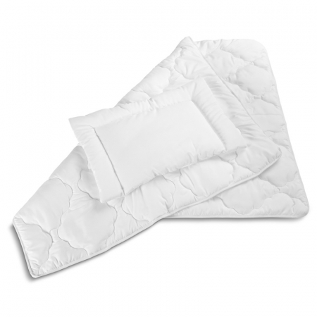 Set lenjerie de pat pentru copii pilota si perna 135 x 100 cm Sensillo 303486, Alb [4]