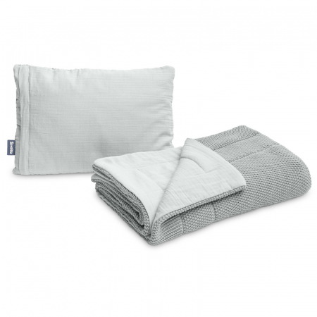 Accesorii camera bebe - Set lenjerie de pat pentru copii pilota si perna Sensillo 307071, Gri
