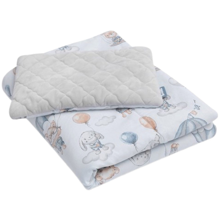 Lenjerii de patut - Set lenjerie de patut din 2 piese, pentru bebelusi, Sensillo 391724, Albastru