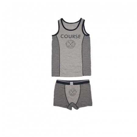 Lenjerie intima - Set maiou si boxeri pentru baieti Sevim 4865-128, Gri