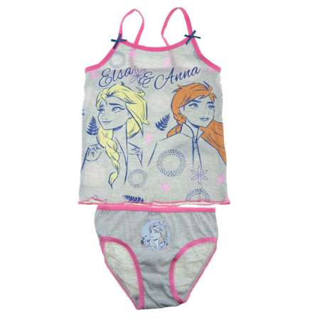 Lenjerie intima - Set maiou si chilot pentru fete Sun City Frozen ET3039-92-98-cm, Gri