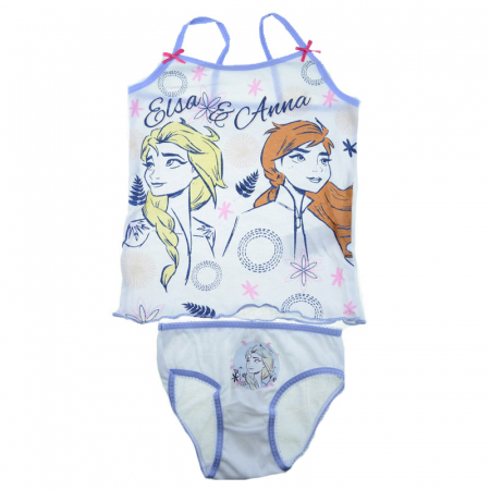 Lenjerie intima - Set maiou si chilot pentru fete Sun City Frozen ET3039A-92-98-cm, Alb