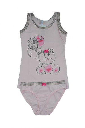 Lenjerie intima - Set maiou si chilot pentru fete Elitol 224054-116, Roz