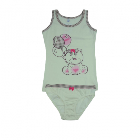 Lenjerie intima - Set maiou si chilot pentru fete Elitol 224056C-98, Crem