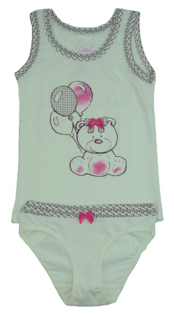 Îmbrăcăminte fete - Set maiou si chilot pentru fete Elitol 224057C-116, Crem