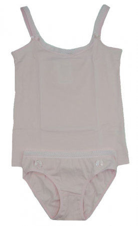 Lenjerie intima - Set maiou si chilot pentru fete Sevem 001947R-128, roz