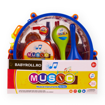 Set muzical cu 9 instrumente, pentru copii, Mini Junior WP2022, Multicolor [2]
