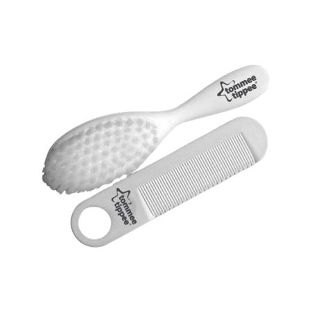 Articole de ingrijire - Set perie si pieptan Tommee Tippee 330987, Alb