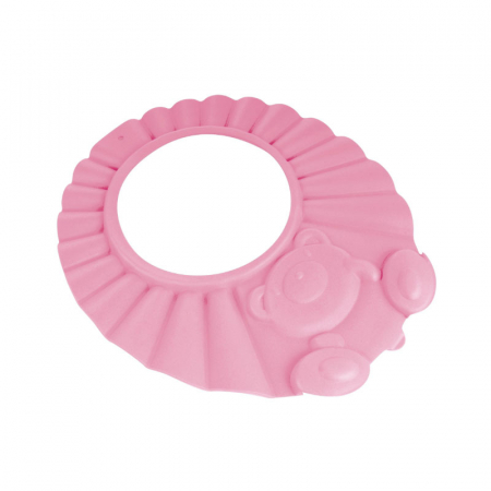 Set prosop de baie 80 x 95 cm si protectie pentru ochi si urechi Canpol Babies 26/300R, Roz [1]