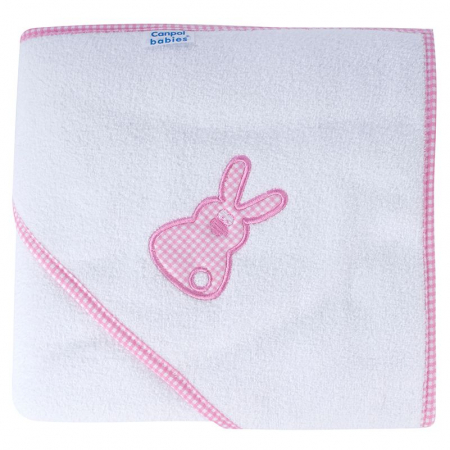 Prosoape - Set prosop de baie 80 x 95 cm si protectie pentru ochi si urechi Canpol Babies 26/300R, Roz