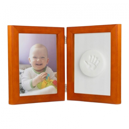 Amprenta bebe - Set rama foto si amprenta pentru bebelusi 13 x 18 cm Odcisk Bobasa 568025, Maro