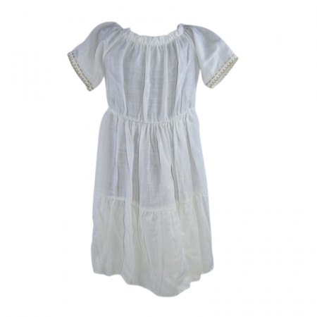 Set rochie casual si geanta pentru fete, Mini Junior, Q9677-2, Alb [2]