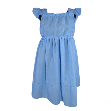 Set rochie casual si geanta pentru fete, Mini Junior, Q99626A, Albastru deschis [3]