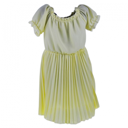Set rochie casual si geanta pentru fete, Mini Junior, RMJ3006, Galben [1]