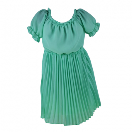 Set rochie casual si geanta pentru fete, Mini Junior, RMJ3006V, Verde [2]