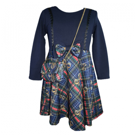 Rochite fete - Set rochie eleganta captusita si Set rochie eleganta captusita si geanta pentru fete Moda 3640-B, Bleumaringeanta pentru fete Moda 3640, Roz