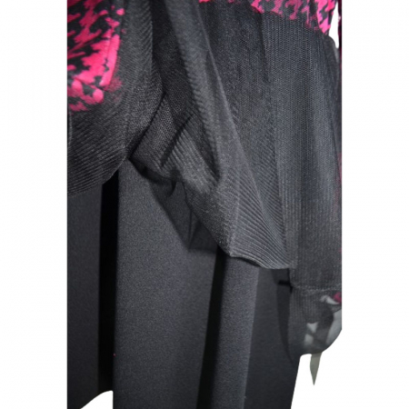 Set rochie eleganta din catifea cu maneca lunga si geanta pentru fete New Collection 6660, Fucsia [4]