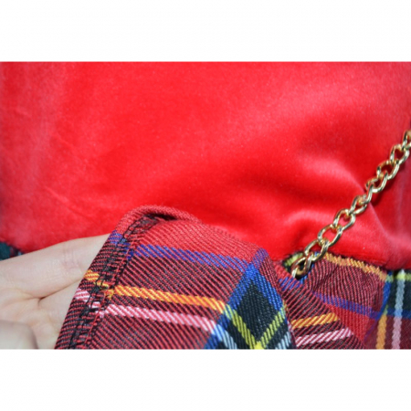 Set rochie eleganta din catifea cu maneca lunga si geanta pentru fete Lucky Girl 6785, Rosu [4]