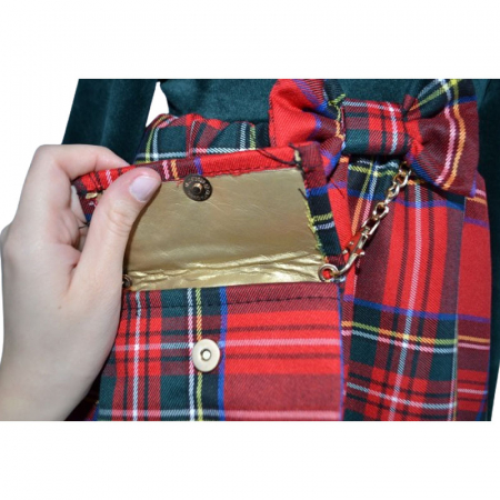 Set rochie eleganta din catifea cu maneca lunga si geanta pentru fete New Collection [2]