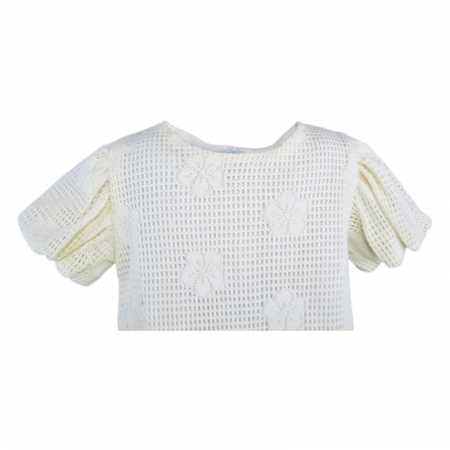 Set rochie eleganta cu maneca scurta si geanta pentru fete, Mini Junior 11261-2, Crem [4]