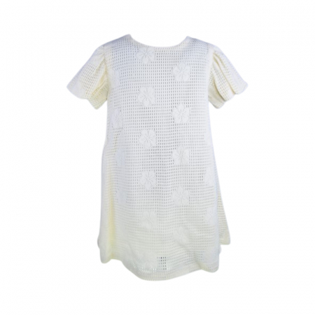 Set rochie eleganta cu maneca scurta si geanta pentru fete, Mini Junior 11261-2, Crem [2]