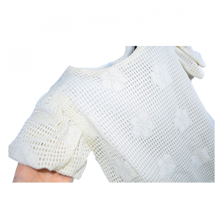Set rochie eleganta cu maneca scurta si geanta pentru fete, Mini Junior 11261-2, Crem [6]