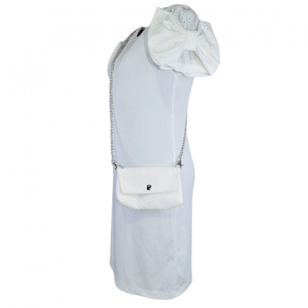 Set rochie eleganta cu maneca scurta si geanta pentru fete Mini Junior R290524-4, Alb [3]